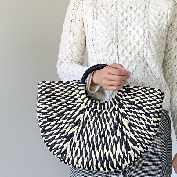 WOVEN RETRO STRAW BEACH BAG - Picture 3 of 4